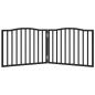 Preview: 2-tlg. Hundetor Faltbar Schwarz 160 cm Pappelholz