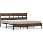 Preview: Metallbett ohne Matratze Braun Eichen-Optik 183x213 cm