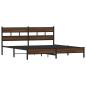 Preview: Metallbett ohne Matratze Braun Eichen-Optik 183x213 cm