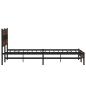 Preview: Metallbett ohne Matratze Braun Eichen-Optik 183x213 cm
