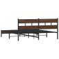 Preview: Metallbett ohne Matratze Braun Eichen-Optik 183x213 cm