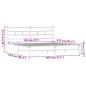 Preview: Metallbett ohne Matratze Braun Eichen-Optik 183x213 cm