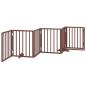 Preview: 6-tlg. Hundetor mit Tür Faltbar Braun 300 cm Pappelholz