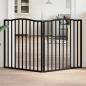 Preview: ARDEBO.de - 2-tlg. Hundetor Faltbar Schwarz 160 cm Pappelholz