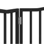 Preview: 2-tlg. Hundetor Faltbar Schwarz 160 cm Pappelholz