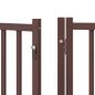 Preview: 6-tlg. Hundetor mit Tür Faltbar Braun 480 cm Pappelholz