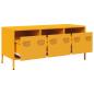 Preview: TV-Schrank Senfgelb 101,5x39x43,5 cm Kaltgewalzter Stahl