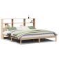 Preview: Massivholzbett mit Regal ohne Matratze 200x200 cm Kiefernholz