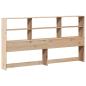 Preview: Massivholzbett mit Regal ohne Matratze 200x200 cm Kiefernholz