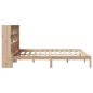 Preview: Massivholzbett mit Regal ohne Matratze 200x200 cm Kiefernholz