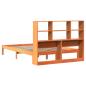 Preview: Massivholzbett mit Regal ohne Matratze Wachsbraun 140x200 cm