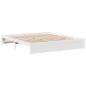 Preview: Massivholzbett mit Regal ohne Matratze Weiß 180x200 cm Kiefer