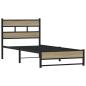 Preview: Metallbett ohne Matratze Sonoma-Eiche 100x190 cm