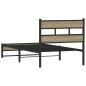 Preview: Metallbett ohne Matratze Sonoma-Eiche 100x190 cm