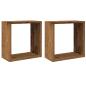 Preview: ARDEBO.de - Würfel-Wandregale 2 Stk. Altholz-Optik 30x15x30 Holzwerkstoff
