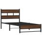 Preview: Metallbett ohne Matratze Eichen-Optik 100x200 cm