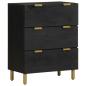 Preview: ARDEBO.de - Sideboard Schwarz 60x33x75 cm Holzwerkstoff