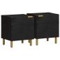 Preview: ARDEBO.de - Nachttische 2 Stk. Schwarz 40x33x46 cm Massivholz Mango