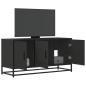 Preview: ARDEBO.de - TV-Schrank Schwarz 100x35x50 cm Holzwerkstoff und Metall