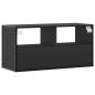 Preview: TV-Schrank Schwarz 80x31x39,5 cm Holzwerkstoff und Metall