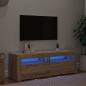 Preview: ARDEBO.de - TV-Schrank mit LED Artisan-Eiche 120x35x40 cm Holzwerkstoff