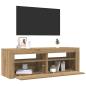 Preview: TV-Schrank mit LED Artisan-Eiche 120x35x40 cm Holzwerkstoff