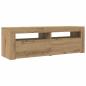 Preview: TV-Schrank mit LED Artisan-Eiche 120x35x40 cm Holzwerkstoff