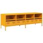 Preview: ARDEBO.de - TV-Schrank Senfgelb 135x39x43,5 cm Kaltgewalzter Stahl