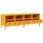 Preview: TV-Schrank Senfgelb 135x39x43,5 cm Kaltgewalzter Stahl