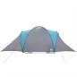 Preview: Kuppel-Familienzelt 6 Personen Blau Wasserdicht