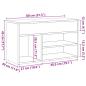 Preview: Schuhbank Altholz-Optik 80x30x45 cm Holzwerkstoff