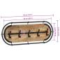 Preview: Wandgarderobe mit 5 Haken Raues Mangoholz