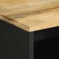 Preview: Nachttisch Schwarz 50x33x62 cm Raues Mangoholz