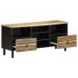 Preview: TV-Schrank Schwarz 100x33,5x46 cm Raues Mangoholz