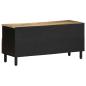 Preview: TV-Schrank Schwarz 100x33,5x46 cm Raues Mangoholz