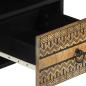 Preview: TV-Schrank Schwarz 100x33,5x46 cm Raues Mangoholz