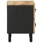 Preview: Nachttische 2 Stk. Schwarz 40x33,5x46 cm Raues Mangoholz