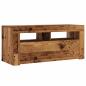 Preview: TV-Schrank mit LED-Leuchten Altholz-Optik 90x35x40 cm