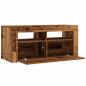 Preview: TV-Schrank mit LED-Leuchten Altholz-Optik 90x35x40 cm