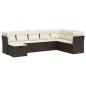 Preview: 8-tlg. Garten-Sofagarnitur mit Kissen Braun Poly Rattan
