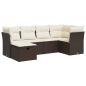 Preview: 6-tlg. Garten-Sofagarnitur mit Kissen Braun Poly Rattan