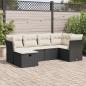 Preview: ARDEBO.de - 6-tlg. Garten-Sofagarnitur mit Kissen Schwarz Poly Rattan
