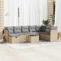 Preview: ARDEBO.de - 9-tlg. Garten-Sofagarnitur mit Kissen Beige Poly Rattan