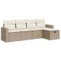 Preview: 5-tlg. Garten-Sofagarnitur mit Kissen Beige Poly Rattan