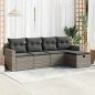 Preview: ARDEBO.de - 5-tlg. Garten-Sofagarnitur mit Kissen Grau Poly Rattan