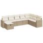 Preview: 8-tlg. Garten-Sofagarnitur mit Kissen Beige Poly Rattan