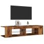 Preview: TV-Schrank mit LED-Leuchten Altholz-Optik 135x39x30 cm