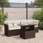 Preview: ARDEBO.de - 5-tlg. Garten-Sofagarnitur mit Kissen Braun Poly Rattan