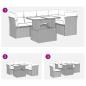 Preview: 6-tlg. Garten-Sofagarnitur mit Kissen Braun Poly Rattan