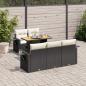 Preview: ARDEBO.de - 6-tlg. Garten-Sofagarnitur mit Kissen Schwarz Poly Rattan